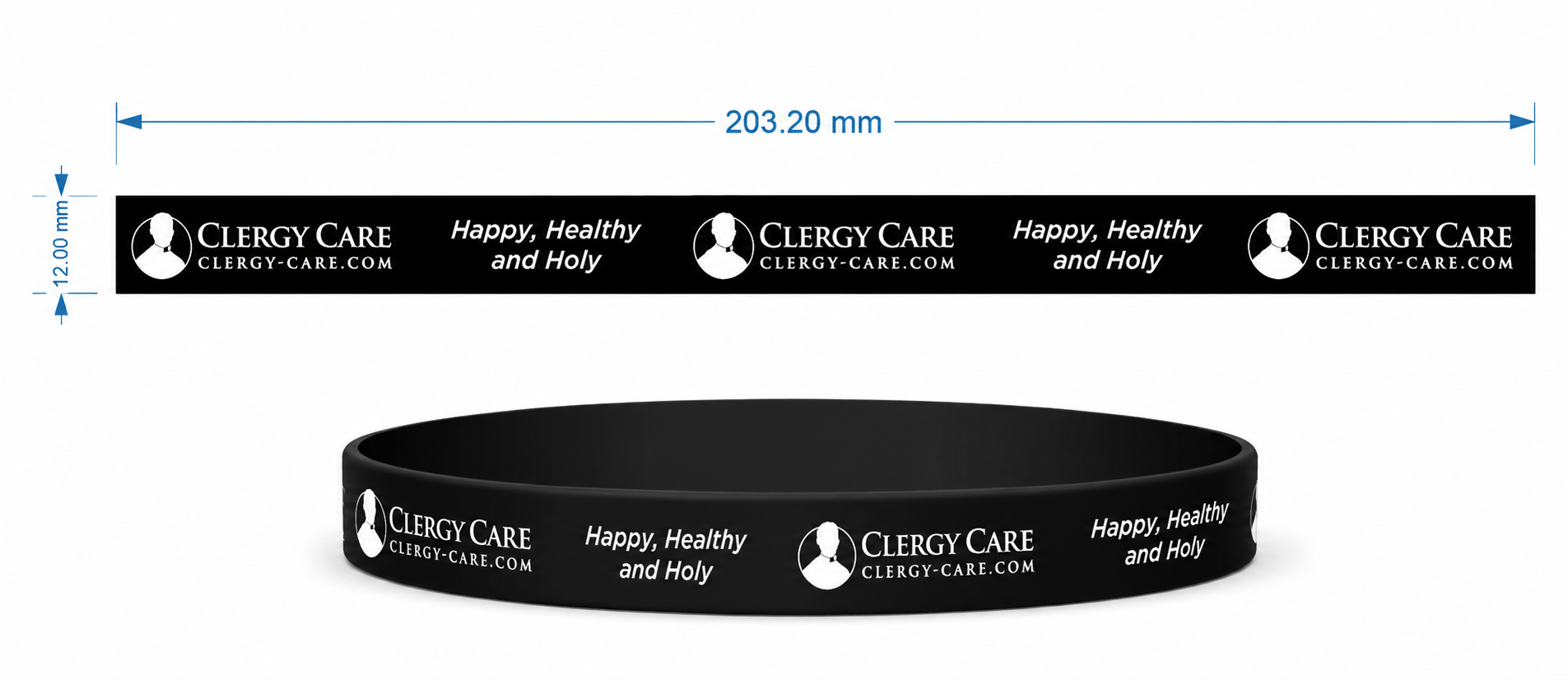 Clergy Care Custom Printed Wristband